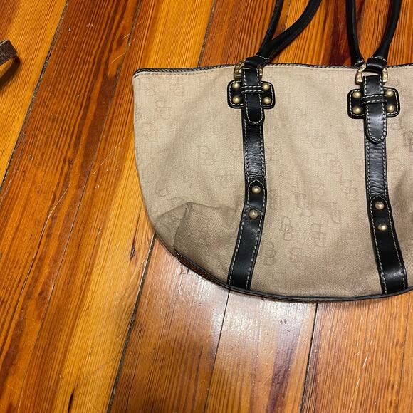 Douney & Bourke beige black gold purse shoulder bag leather luxury - Picture 2 of 10